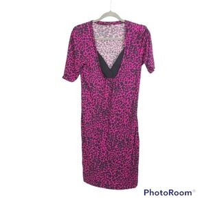 Love Moschino animal print vneck bodycon midi dress size 8